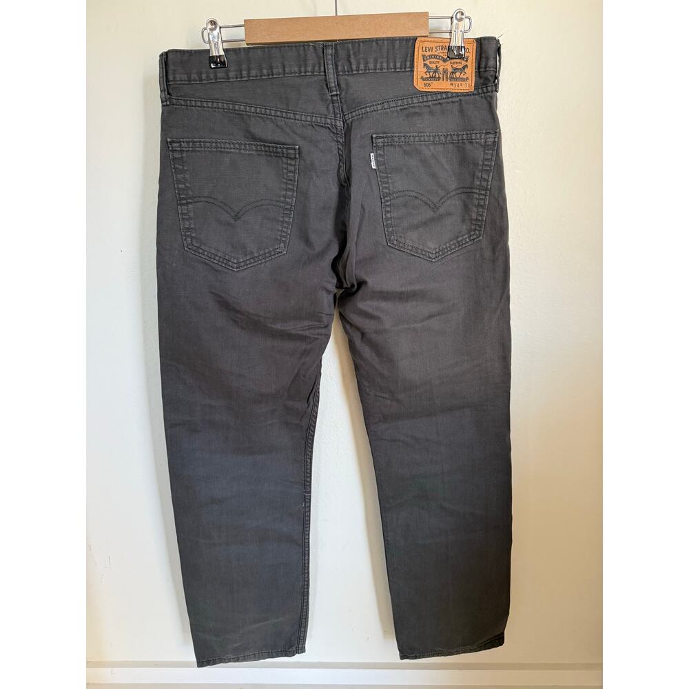 Levi's Men's 505 Regular Fit Oreo Tab Dark Gray Jeans Size 34x30‎